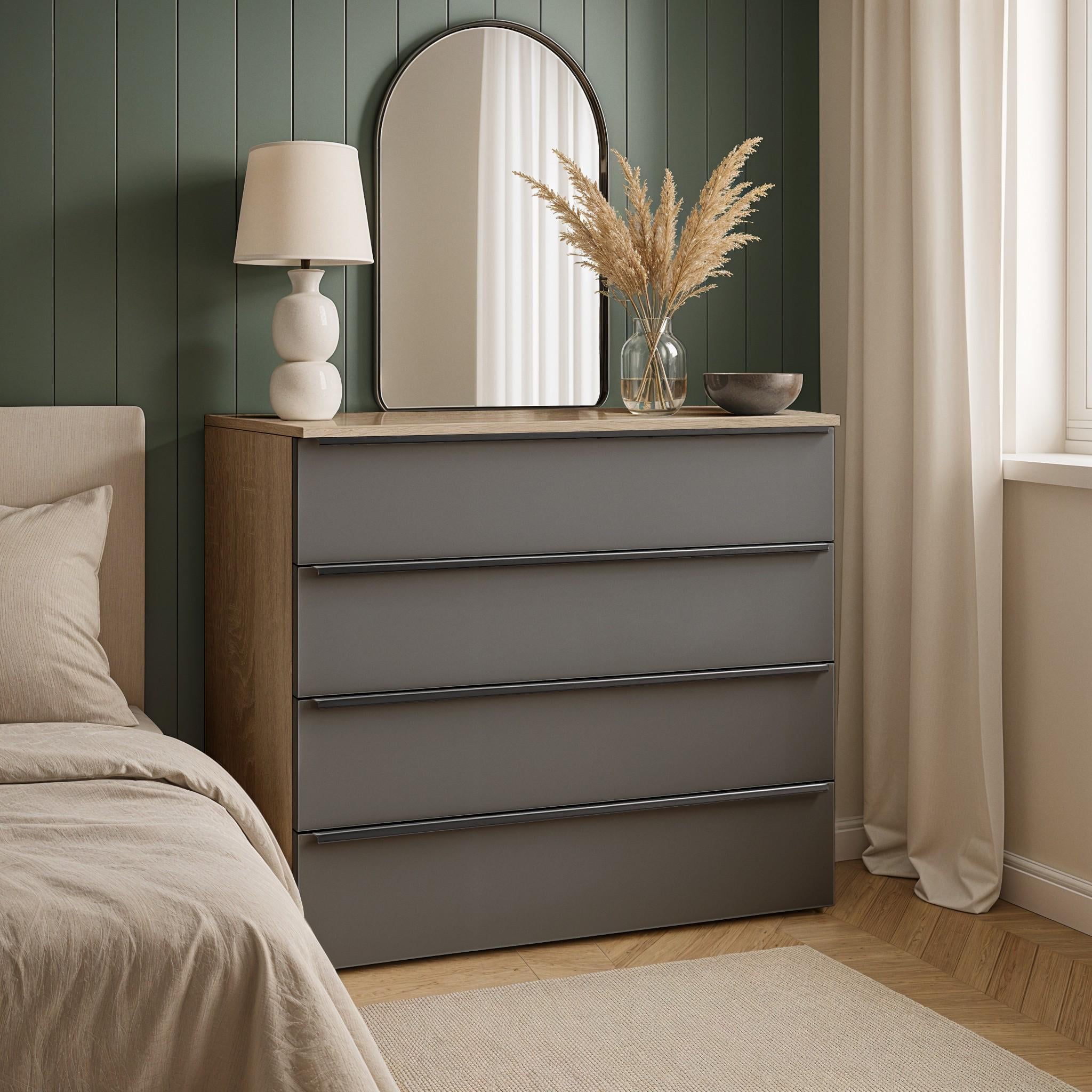 Комод на 4 шухляди FTX-5 1000х400х1014 мм Дуб Сонома/Антрацит