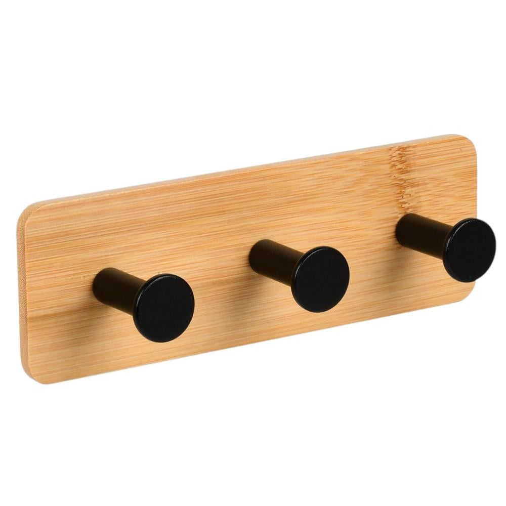 Вешалка настенная на клейкой основе R35000-3 18х6 см 3 крючки Коричневый с черным (33458798)