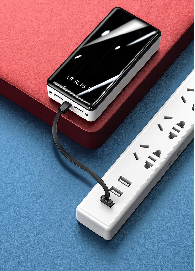 Павербанк Power Bank 20000mAh with Type-C | Lightning | Micro-USB YOYO, White (PB03) - фото 6