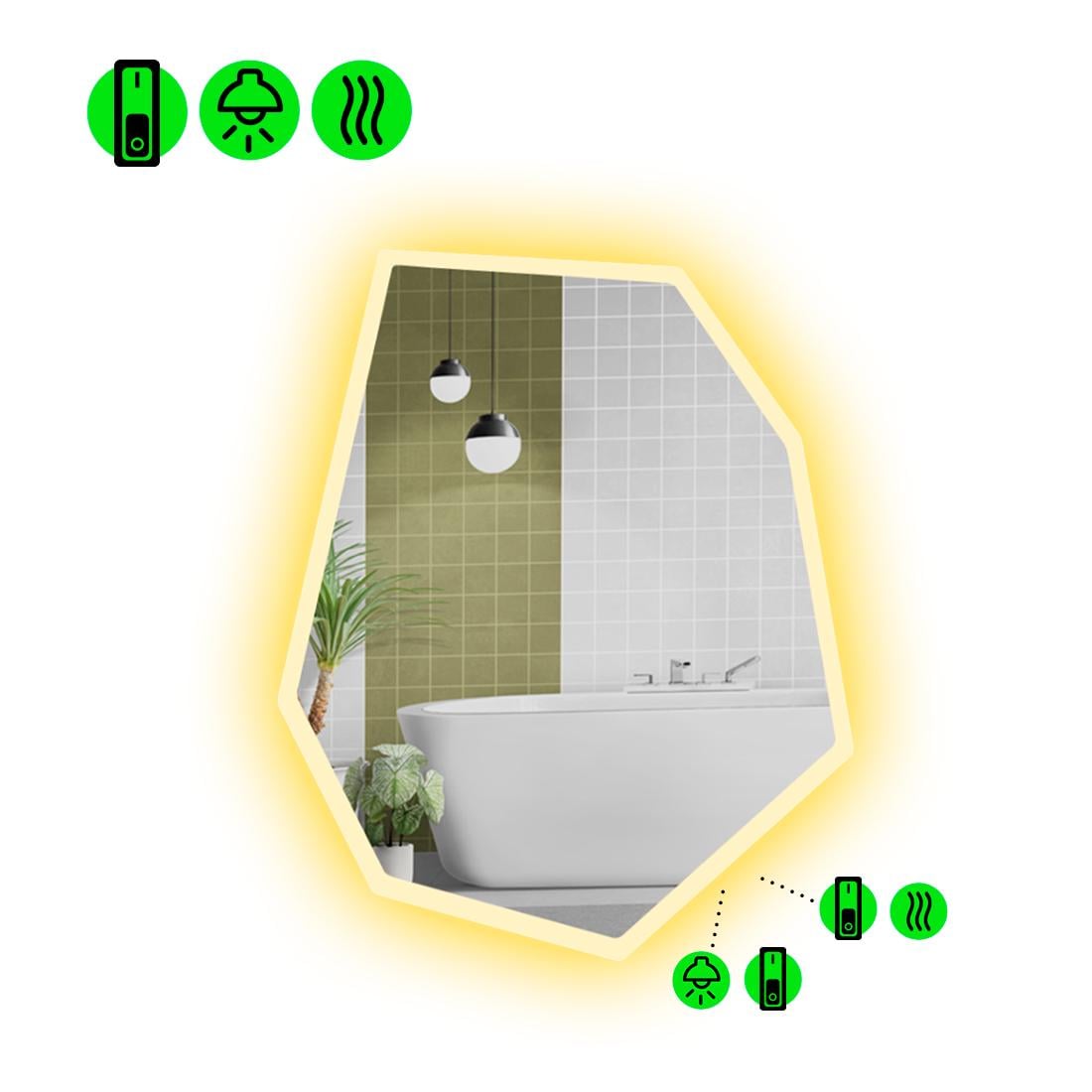 Зеркало с LED подсветкой Montagna 3 с подогревом 60x45 см