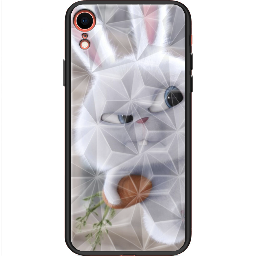 Чехол Boxface iPhone XR Rabbit Snowball Черный силикон с призмой (35417-up1116-37859)