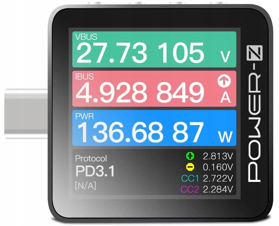 Тестер протоколов емкости ATORCH KM003C триггер ChargerLAB Power-Z KM003C USB-C PD3.1 QC5.0 240w Black (19926)