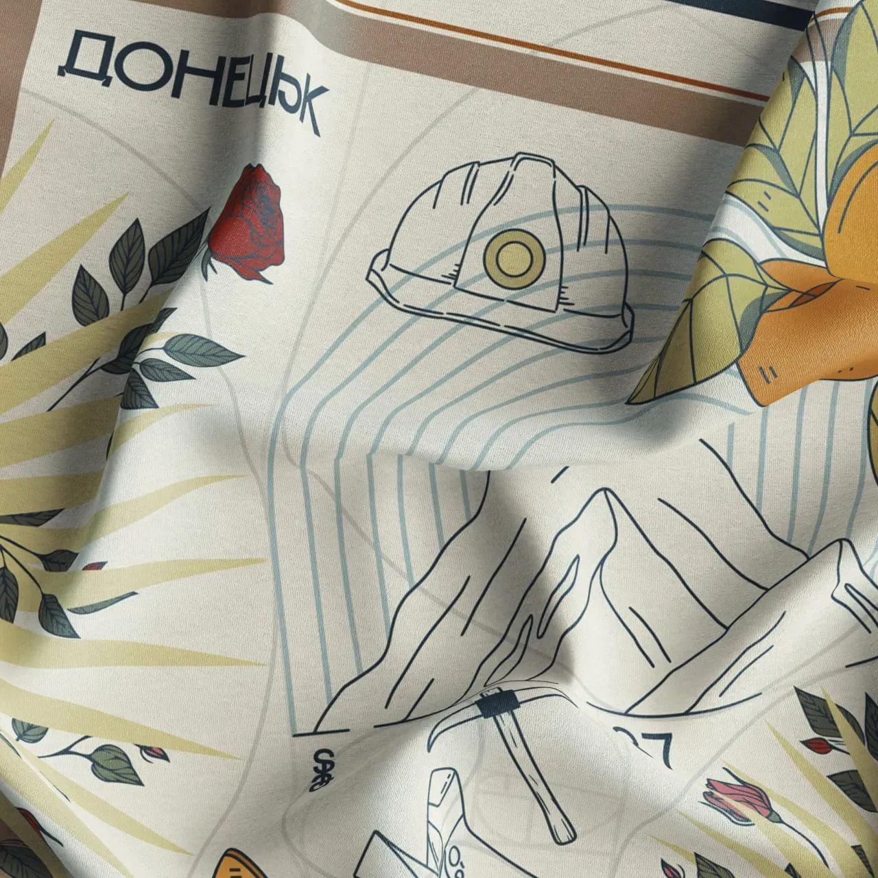 Платок Донецк шелковый односторонняя печать 55х55 см Разноцветный (27581325) - фото 6 Платок Донецк шелковый односторонняя печать 55х55 см Разноцветный (27581325) - фото 6