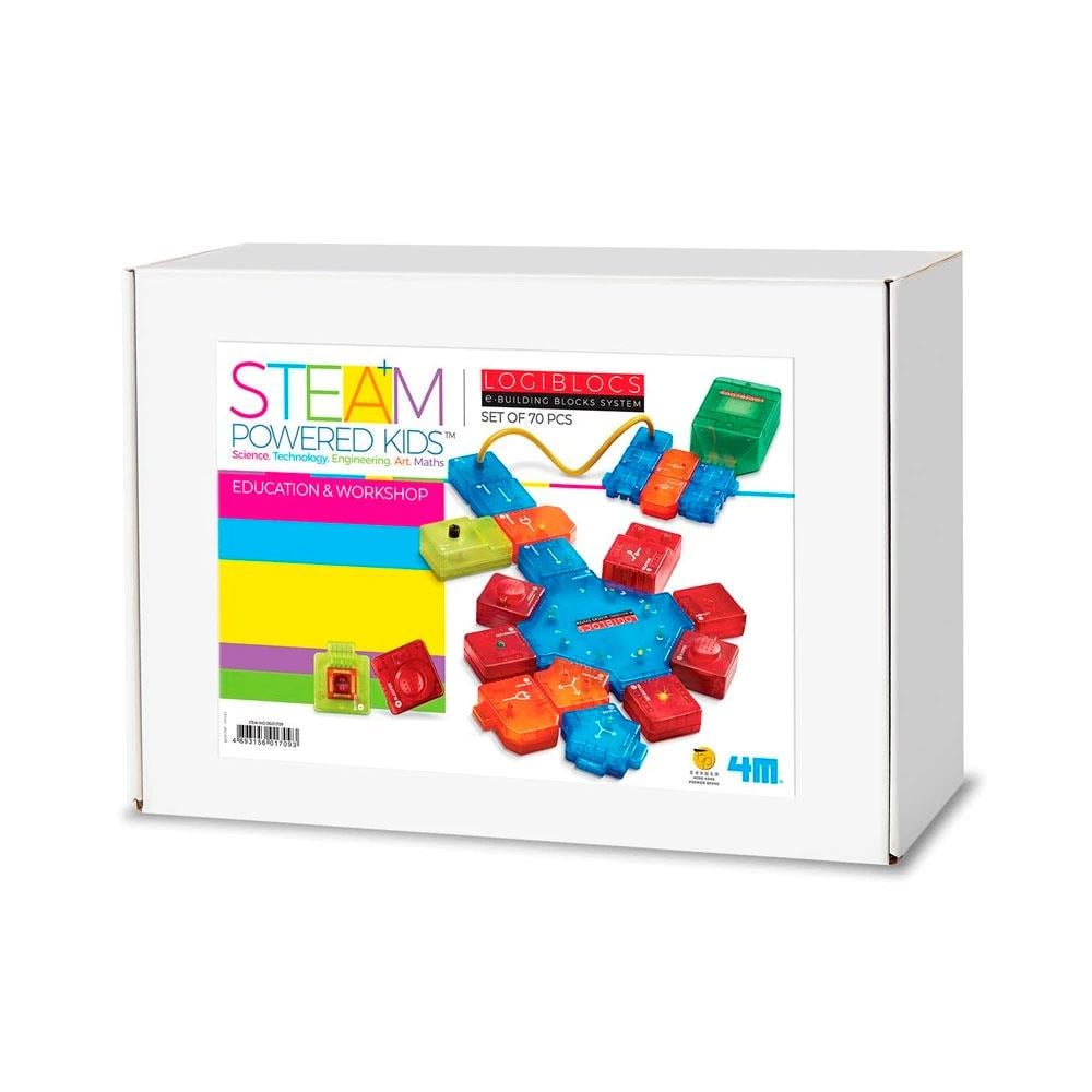Конструктор електронний 4M Logiblocs Розумні схеми для школи 70 модулів 19 проектів (00-01709)