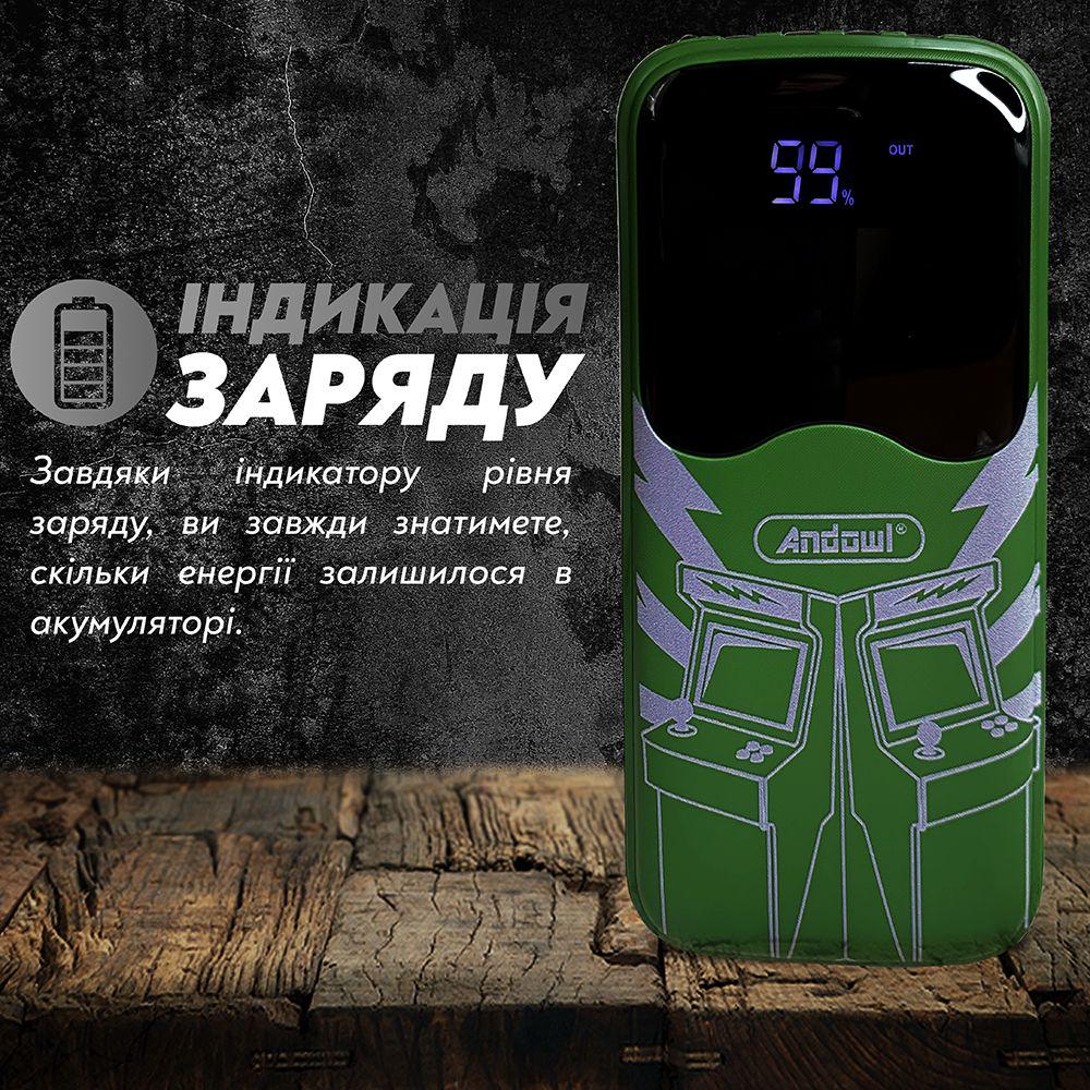 Повербанк Andowl Q-CD777 с переходником для роутера 15000 mah Зеленый (392fd754) - фото 5