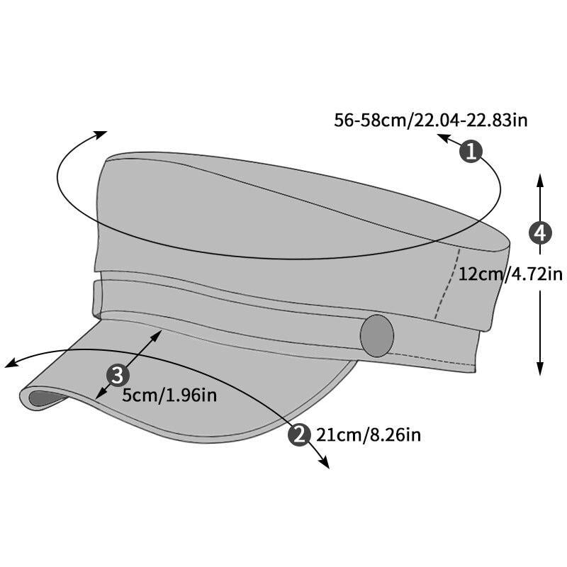 Кепи женская с козырьком из искусственной кожи 56-58 см Черный (6533) - фото 5
