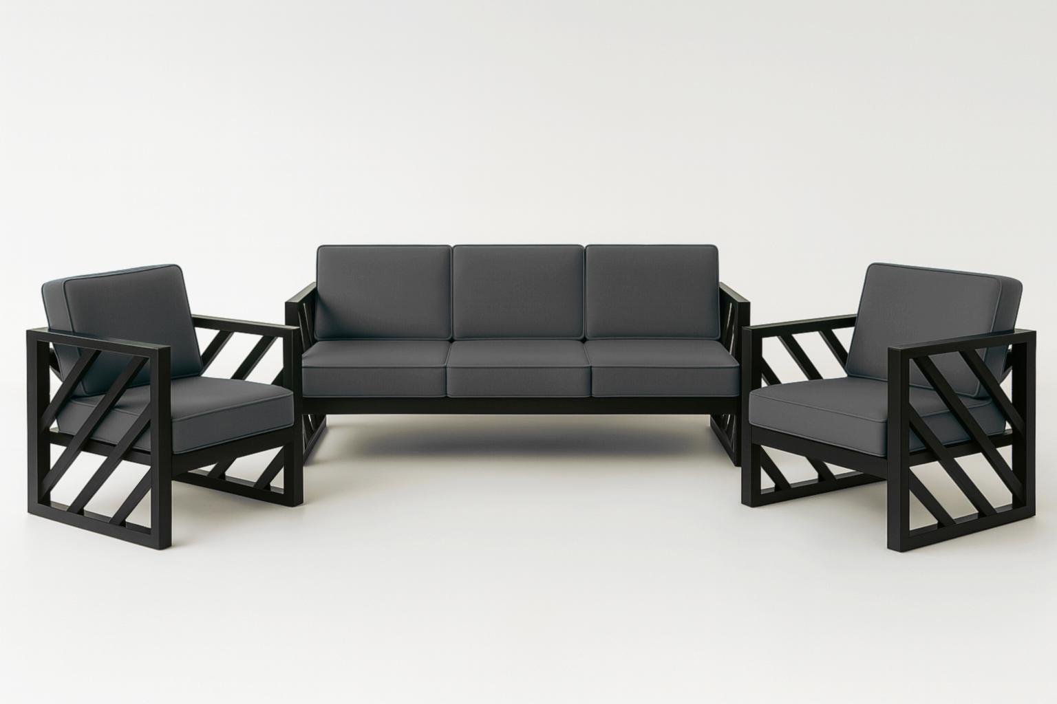 Комплект мягкой мебели Tobi Sho Лаверо/S10 велюр с подушками 6 шт. 750х1600х700 мм Темно-серый/32