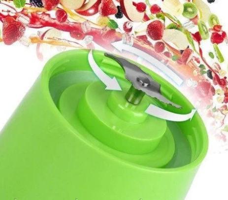 Блендер - шейкер для смузи портативный Juicer Cup USB Green - фото 6