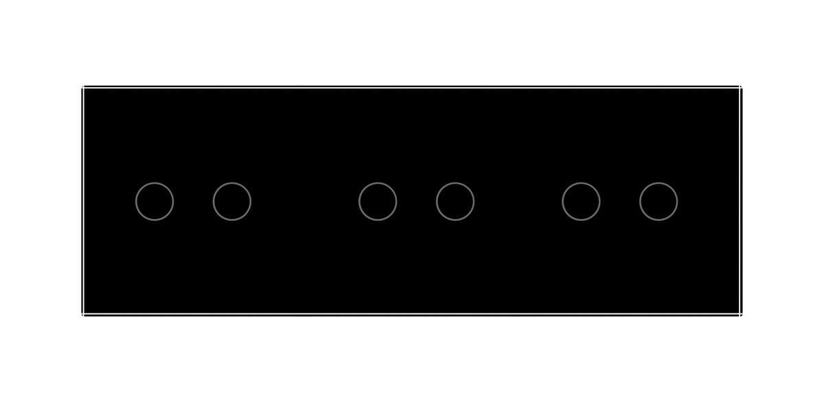 Выключатель Livolo ZigBee умный сенсорный 6 сенсоров 2-2-2 Черный (VL-C702Z/C702Z/C702Z-12)