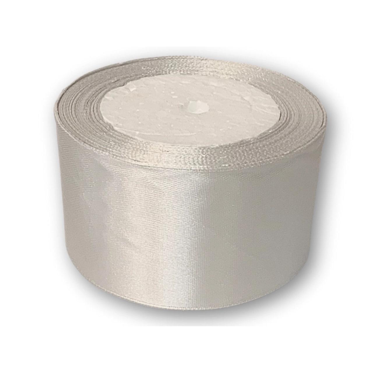 Лента атласная 5 см 23 м Белый (066)