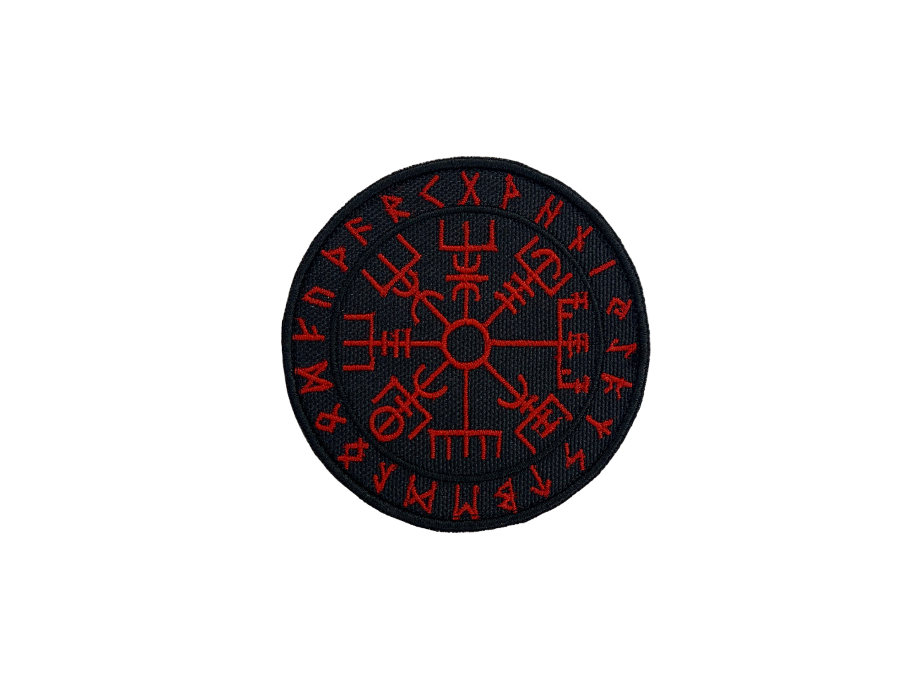 Шеврон Вегвизир Vegvisir рунический знак на липучке Черный (2034)