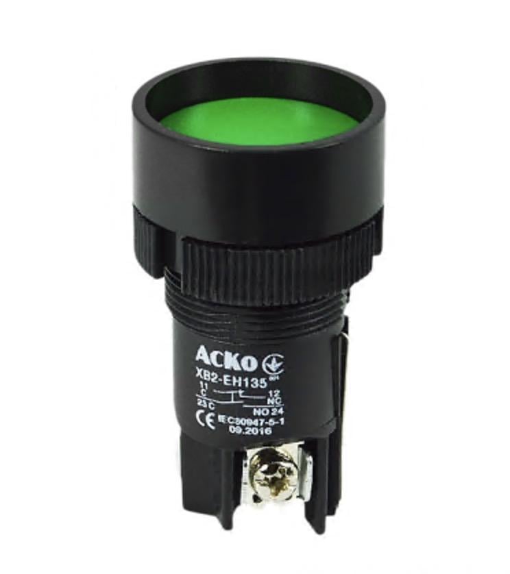 Кнопка Старт АСКО-УКРЕМ XB2-EH131 с фиксацией Зеленый (NO)