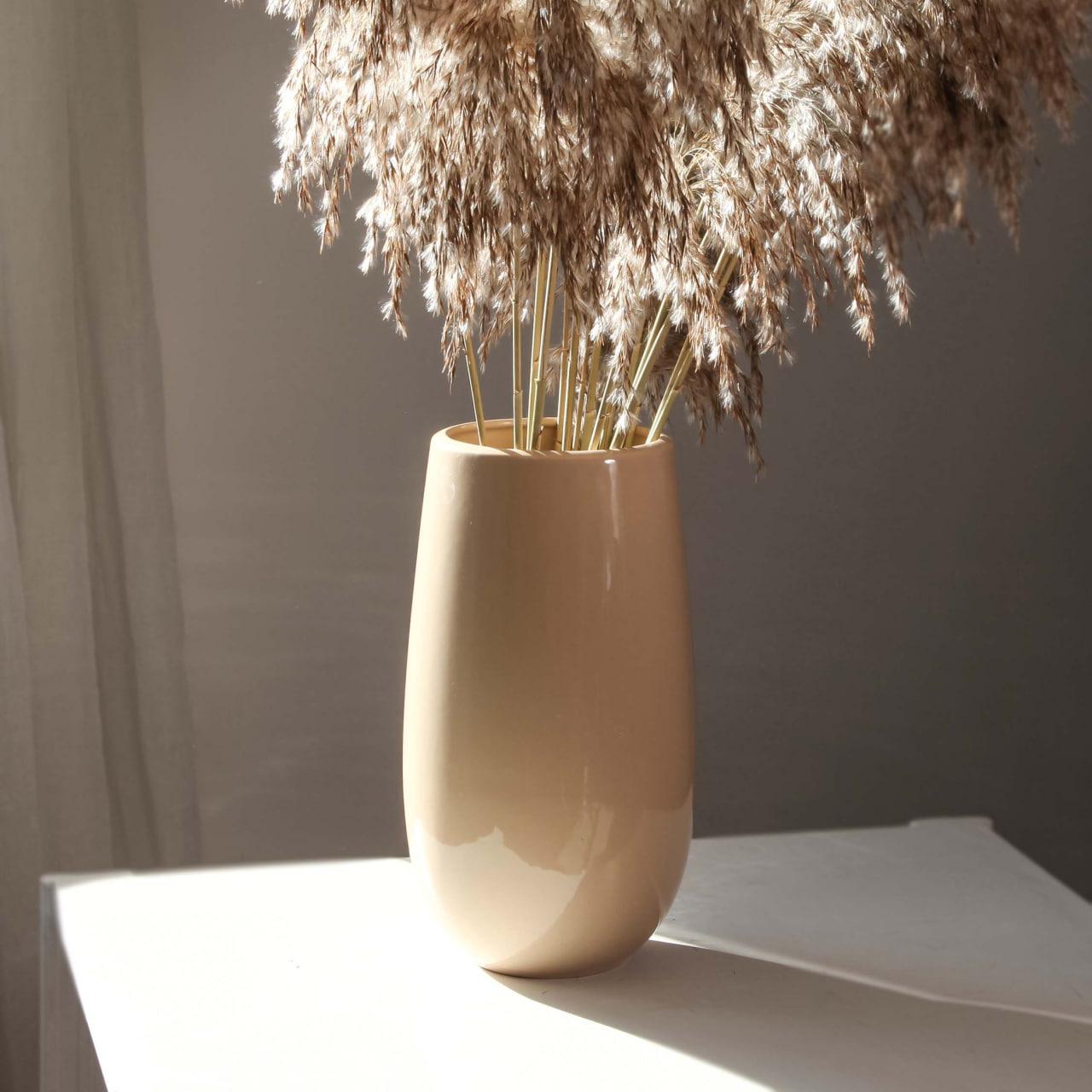 Ваза керамическая Nana ceramics 30 см Laconic Кремовый (2788478185)