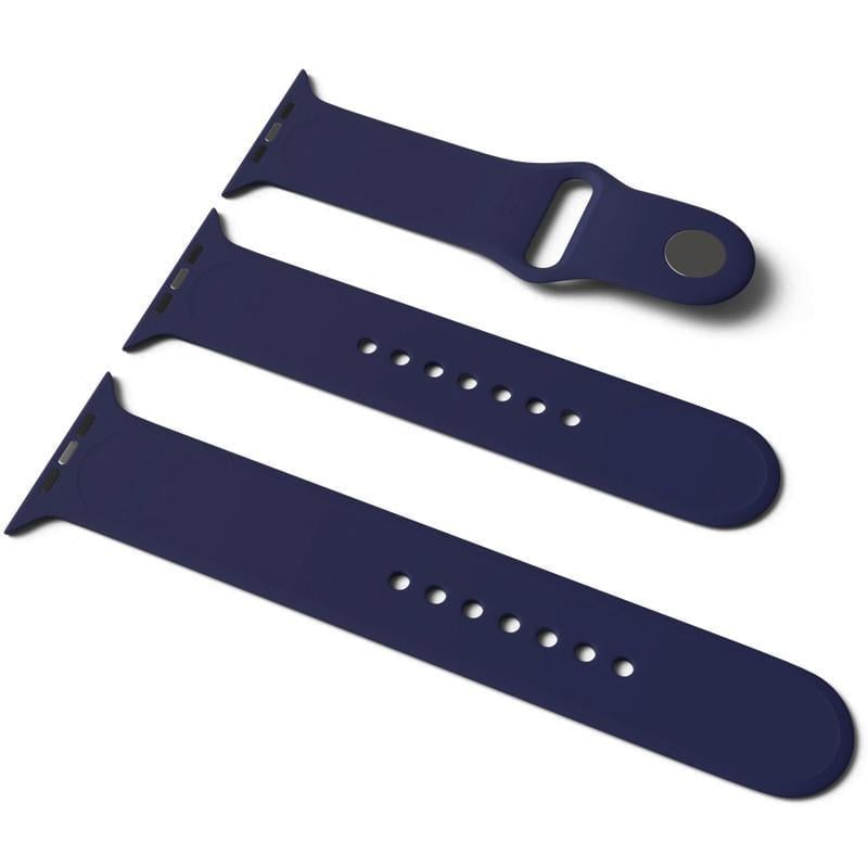 Ремінець силіконовий для Apple Watch Sport Band 42/44/45/49 S/M & M/L 3pcs Темно-синій/Midnight blue (00000034825_49)