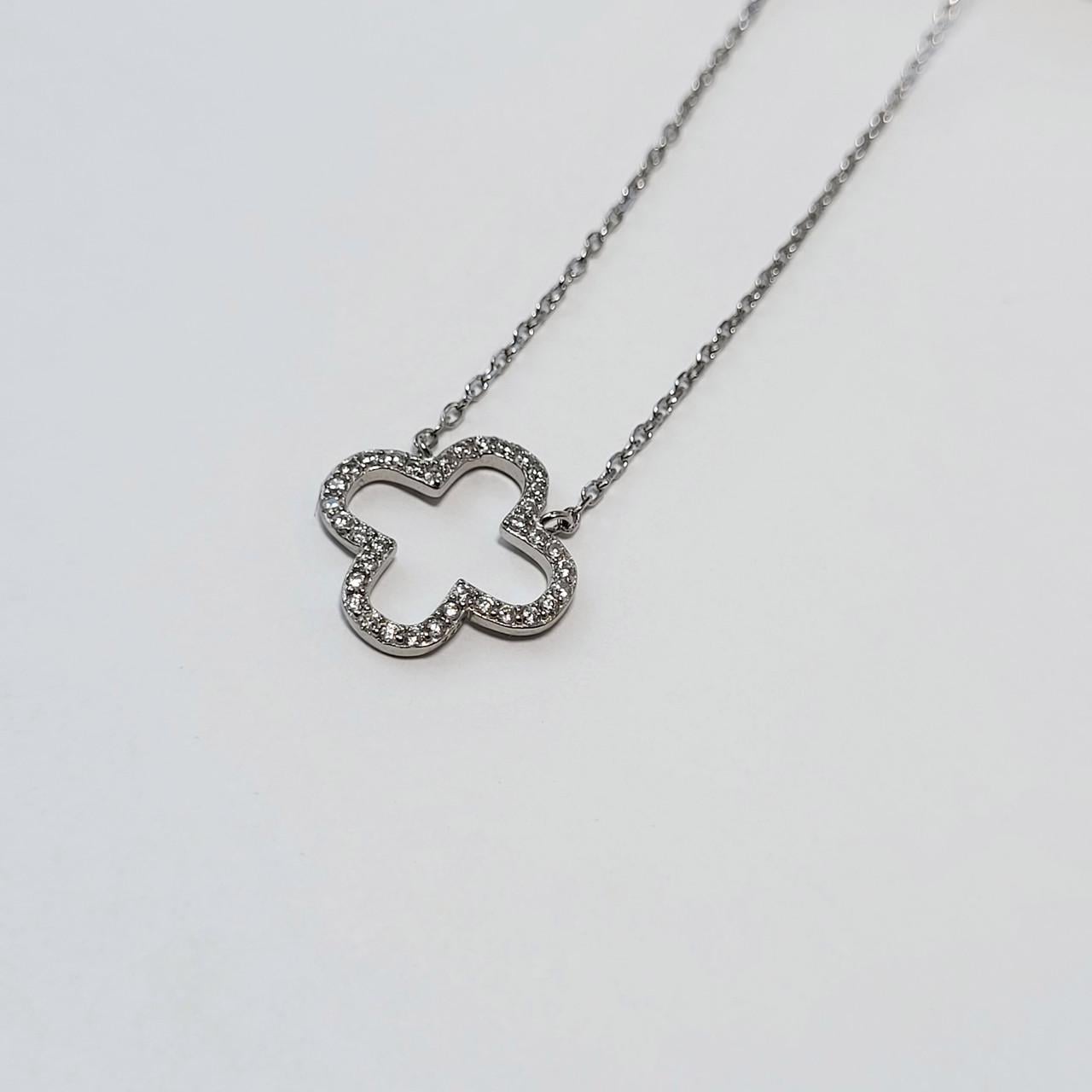 Цепочка-колье с подвеской Клиф с белыми камнями 47 см 1,90 г (кл2ф/3041)