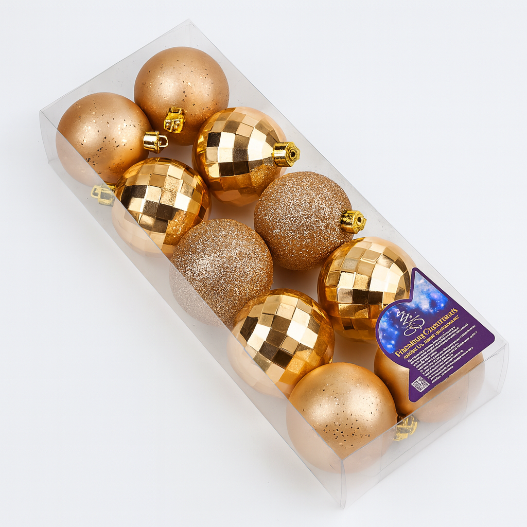 Шарики елочные новогодние Stenson 9583 пластиковые 5 см 10 шт. (581712)