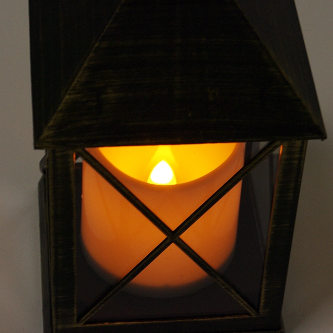 Подсвечник-фонарь со свечой LED Черно-золотой (OR-PL6050A-2) - фото 3