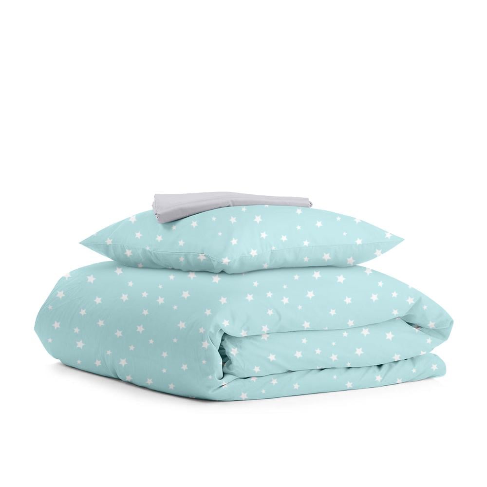 Комплект детского постельного белья Cosas Starfall Mint Grey 110х140 см на резинке (4822052047484)