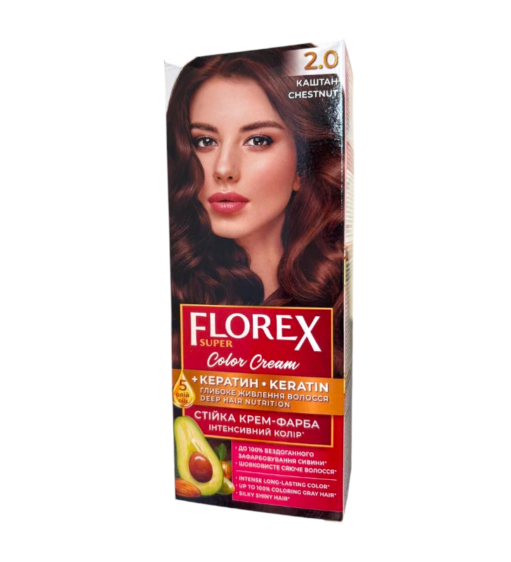 Крем-краска для волос стойкая Florex Super 2.0 Каштановый