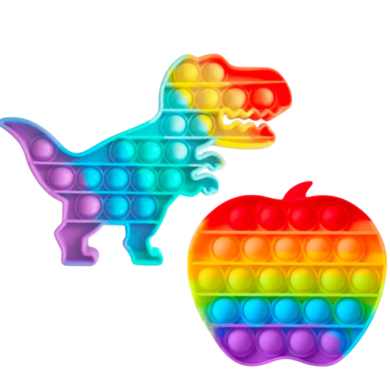 Игрушка антистресс Pop It бесконечная пупырка Дино и Яблочко 2 шт. (2664791974)