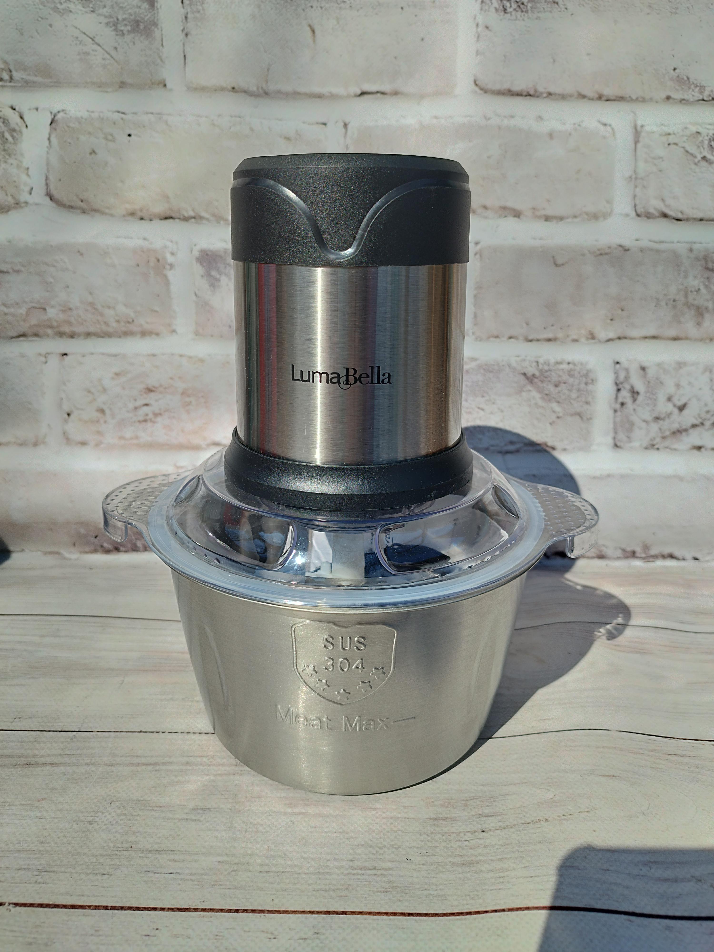 Измельчитель кухонный Luma Bella B-5002 с металлической чашей 2 л 500 Вт Стальной (32146501)