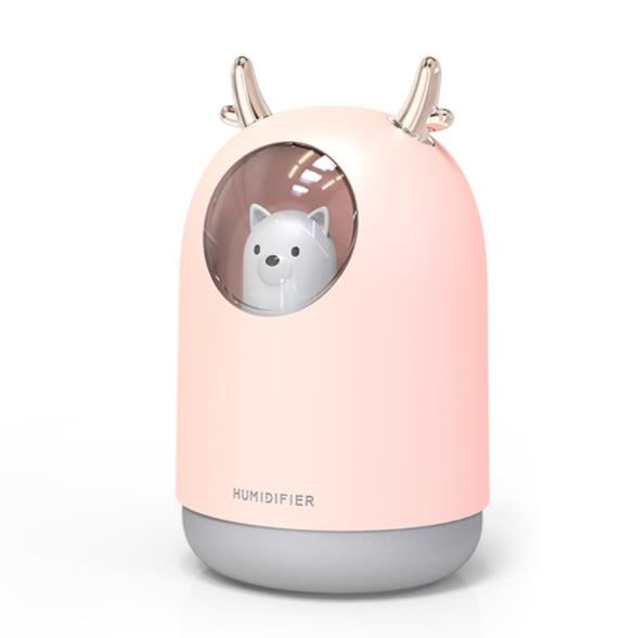 Зволожувач повітря Домашній улюбленець USB Aroma Humidifier M106 з LED-підсвіткою на 7 кольорів Рожевий (1139)