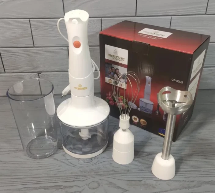 Блендер ручной 4в1 300 Вт на 2 насадки с чашей 0,6 л (2549773058)