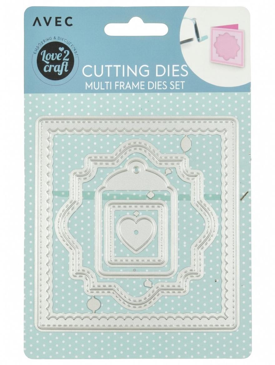 Набор металлических ножей для вырубки Avec Love2Craft Multi Frame Dies Set с сердцем (500098)