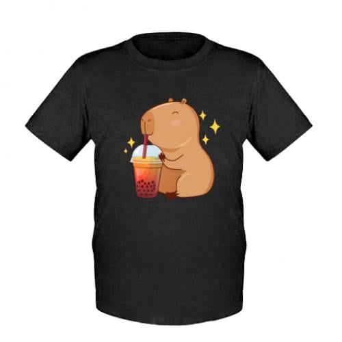 Футболка детская Капибара - Bubble tea 104 см Черный (17948173-2-204574-2XS)