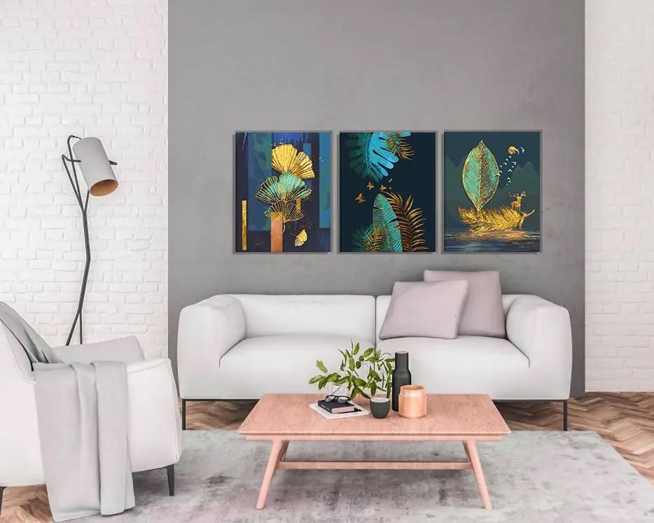 Картина за номерами Riviera Blanca "Біо абстракції" ITR-022 3 шт. в наборі фарба з металевим ефектом (RB-0796/RB-0797/RB-0798)