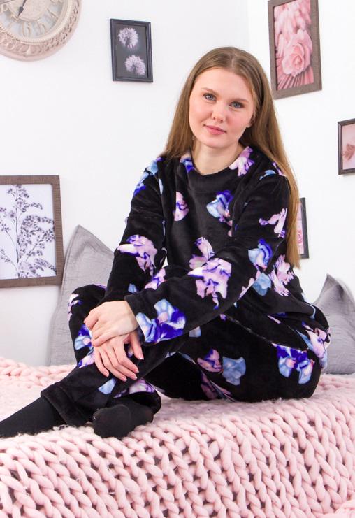 Піжама жіноча Носи своє Квіти р. 48 Чорний (8162-035-1-v6)