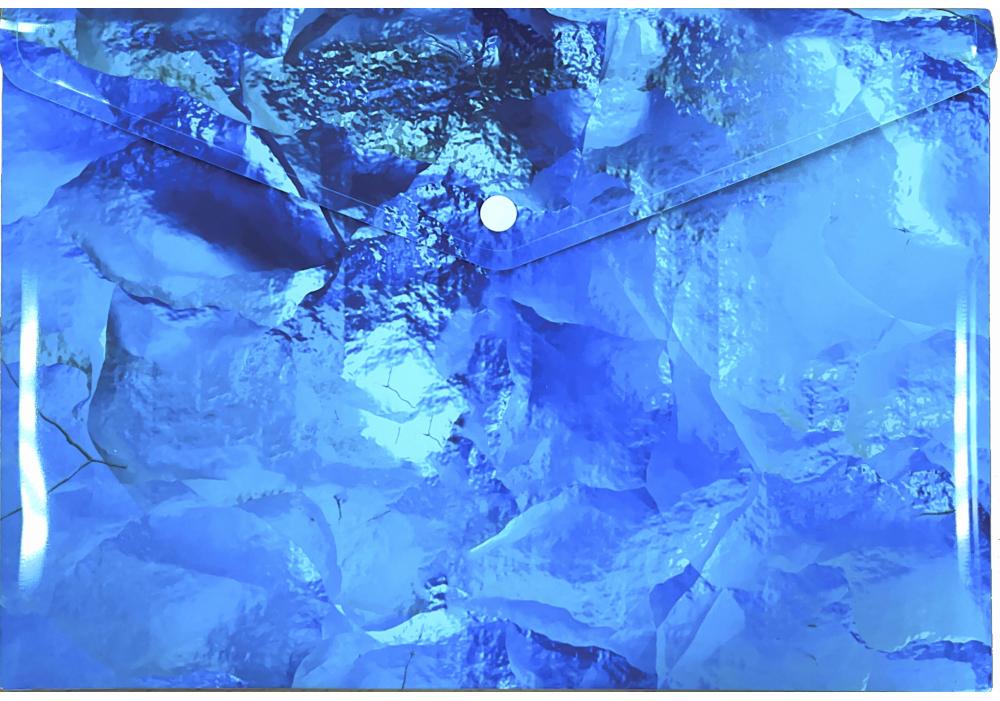 Папка-конверт Optima Glacier А4 на кнопке Синий (O35245)