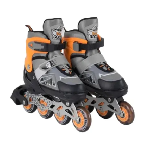 Роликовые коньки Best Roller ПЕРЕДНЯЯ КОЛ.СВЕТ в сумке колеса PU 6,5 см р. 30-33 Оранжевый (6202-S)