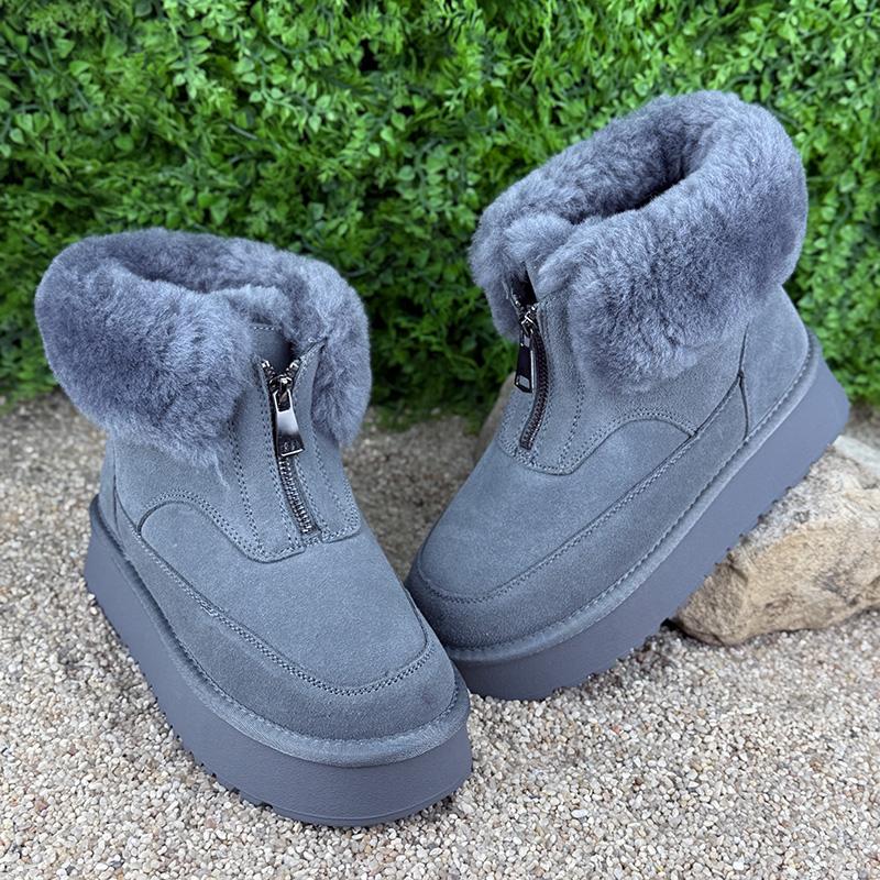 Уггі жіночі замшеві на платформі Е-0090080 p. 36 23-23,5 см Сірий