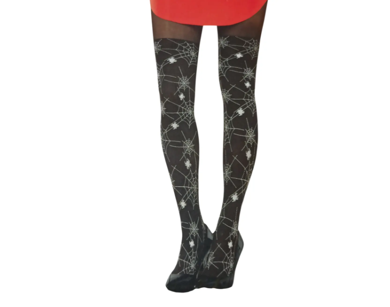 Колготки на Хэллоуин с пауками женские 40 den L Черный (707633-S)