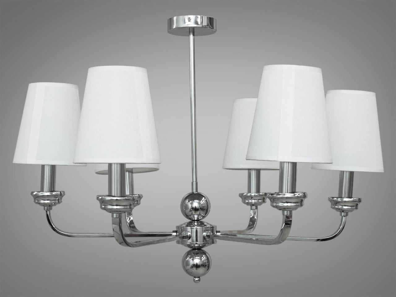 Люстра с классическими абажурами 1012-6HR-LS на 6 ламп Хром (1664659594) Люстра с классическими абажурами 1012-6HR-LS на 6 ламп Хром (1664659594)