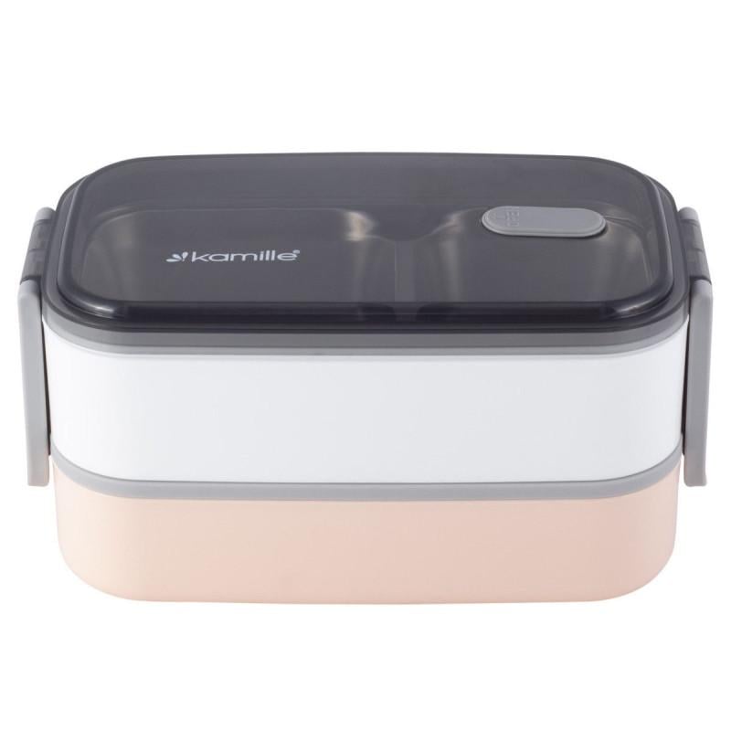 Ланч-бокс для їжі Kamille KM-2134RZ 1400 мл Рожевий (7-6-4264432)