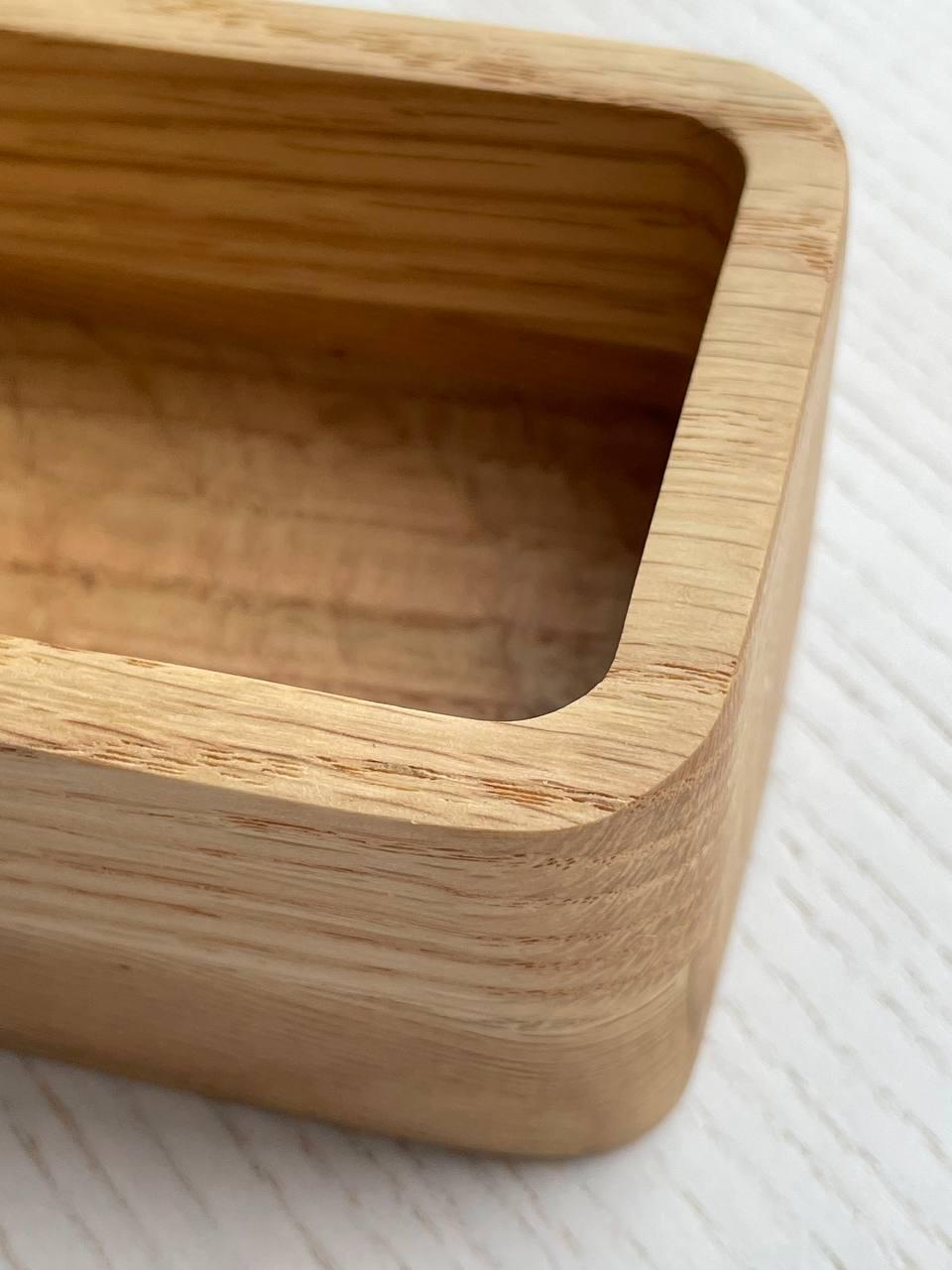 Ємність прямокутна з дуба для виготовлення контейнерної свічки 17х7х4,5 см (9392517) - фото 2