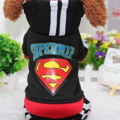Костюм спортивний для собак Superman на флісі та поліестері S Чорний (1C0321) - фото 2