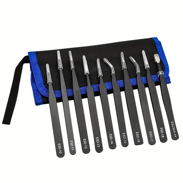 Набір пінцетів для електроніки та іншого 10 шт. (AN00482) - фото 5 Набір пінцетів для електроніки та іншого 10 шт. (AN00482) - фото 5