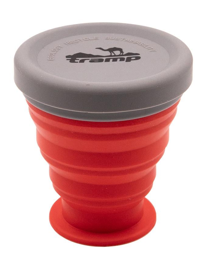 Стакан складной силиконовый Tramp с крышкой 200 мл terracota (TRC-126-terracota)