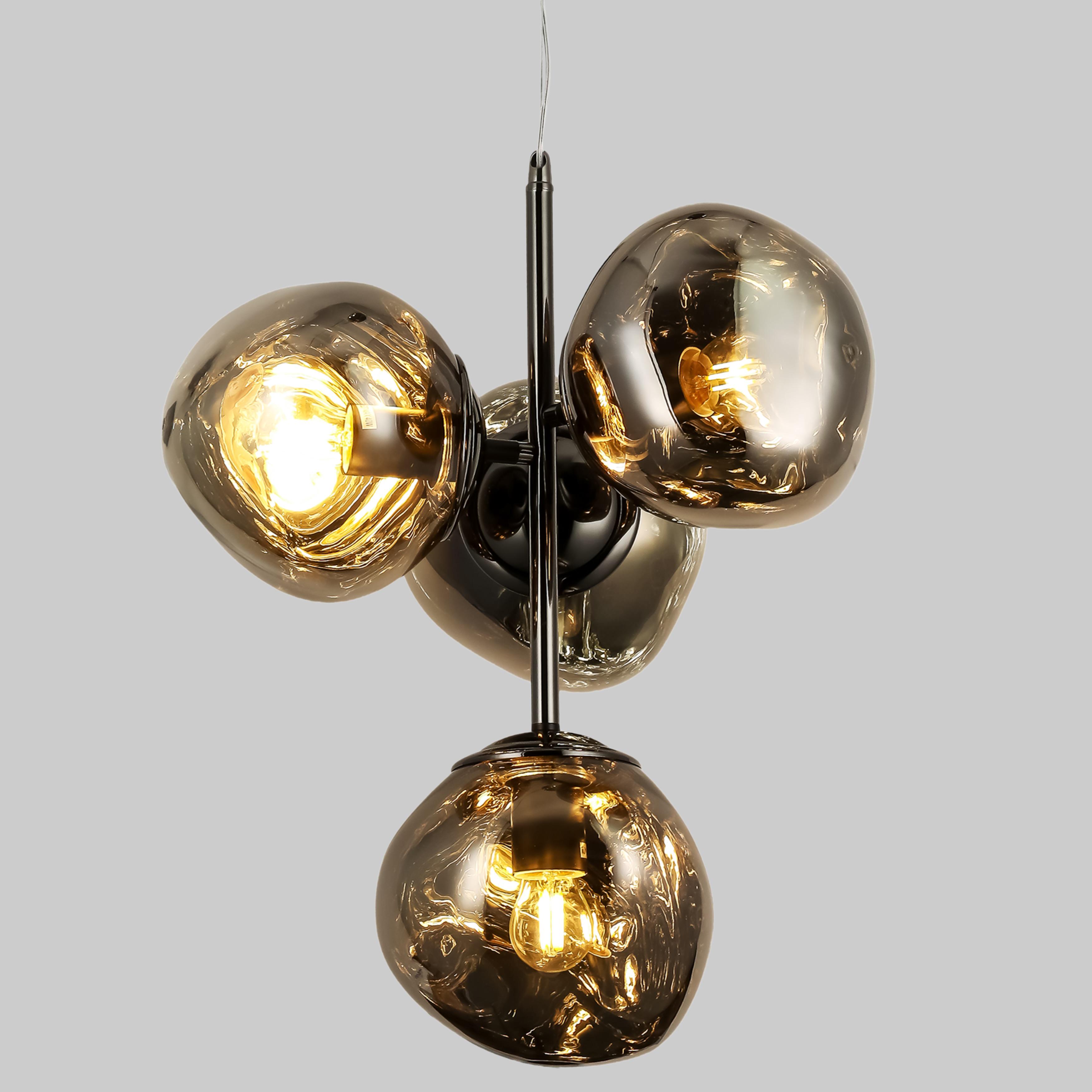 Люстра дизайнерська Melt з плафонами 18 см Графітовий (93-CH01-4) - фото 4 Люстра дизайнерська Melt з плафонами 18 см Графітовий (93-CH01-4) - фото 4