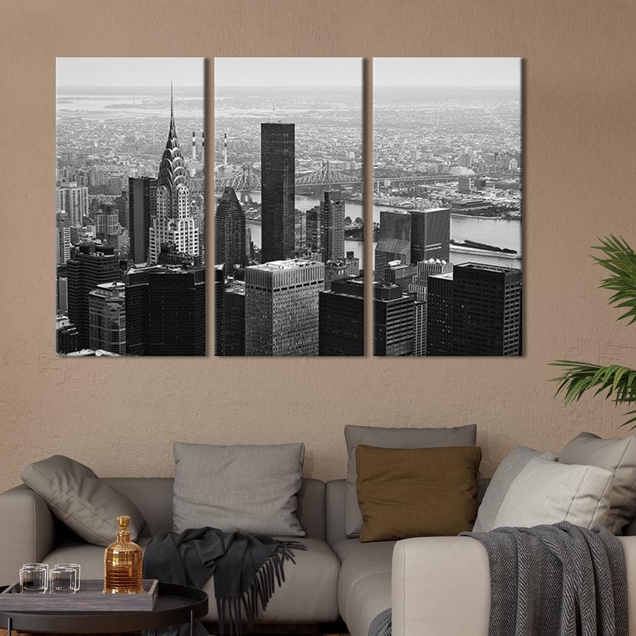 Модульная картина триптих Здание-кинозвезда Эмпайр-стейт-билдинг 156x100 см (363-31)
