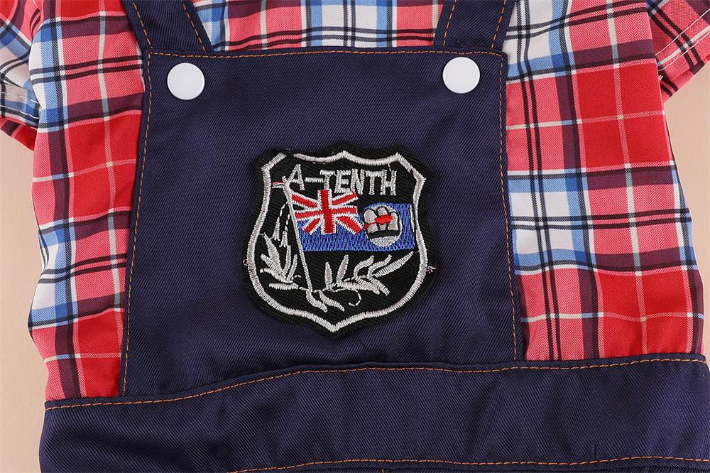 Костюм для собак джинсовий цільний з червоною сорочкою XL червоний (1C0384) - фото 9 Костюм для собак джинсовий цільний з червоною сорочкою XL червоний (1C0384) - фото 9