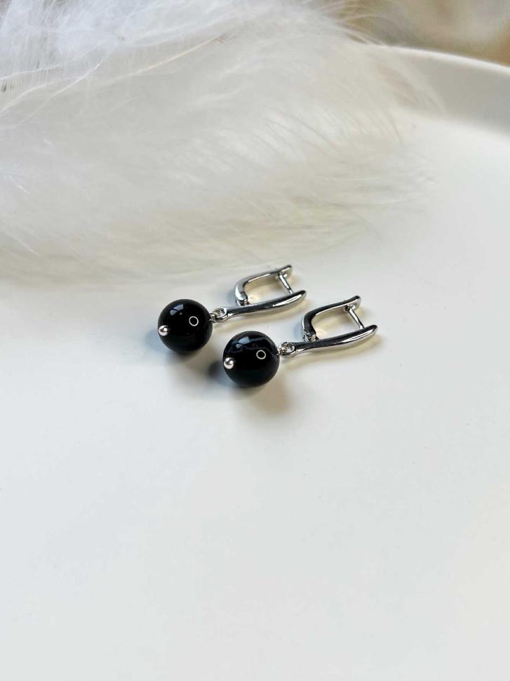 Серьги с черным агатом (5196) - фото 5 Серьги с черным агатом (5196) - фото 5