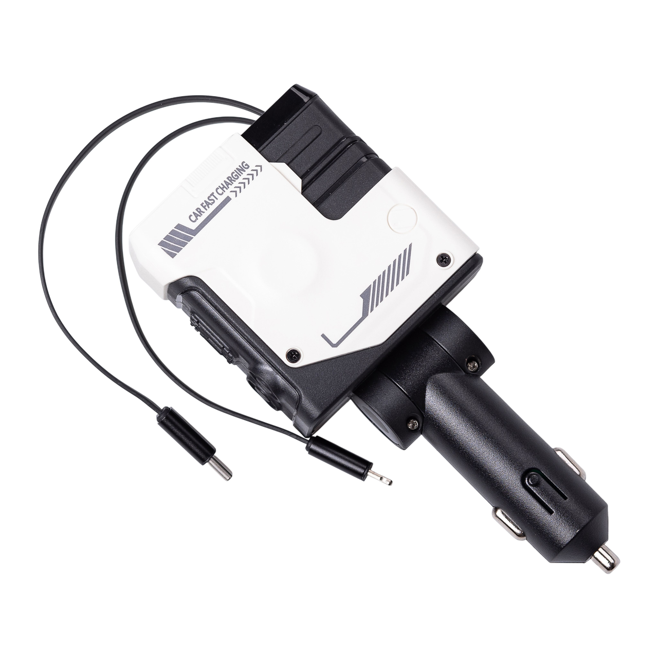 Зарядное устройство автомобильное MECHA 4в1 с кабелями 2 х USB-С USB-A Apple Lightning Белый (HP-A1W)