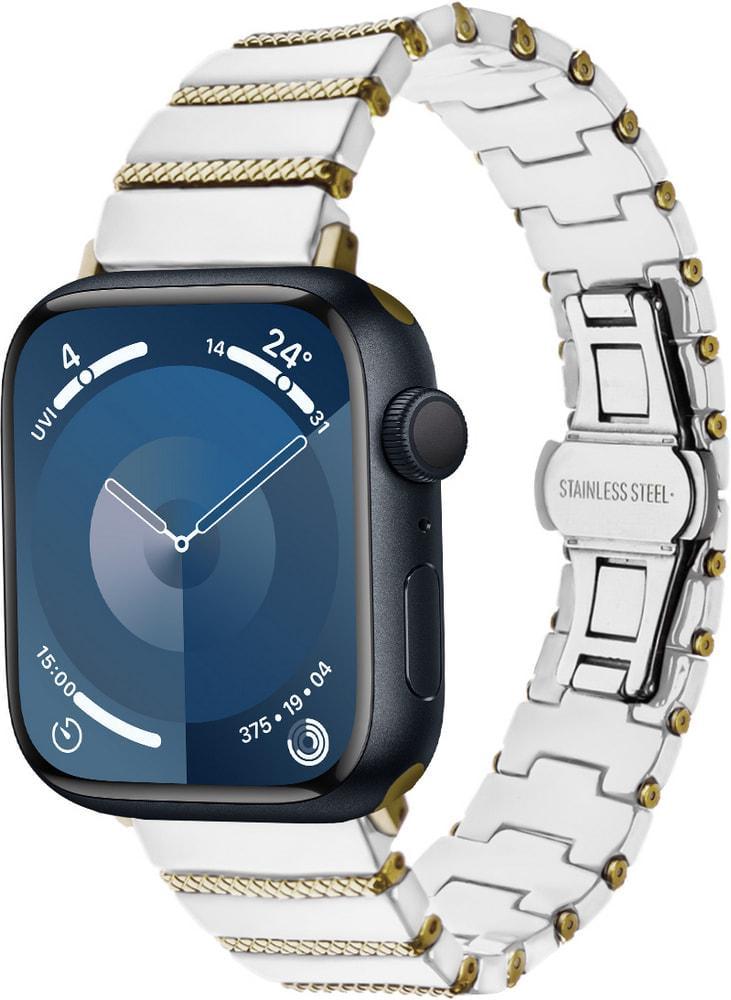 Ремешок керамический Luxury для Apple Watch 38-41 мм Series 8 7 6 5 4 3 2 SE Pink White (33896-52)