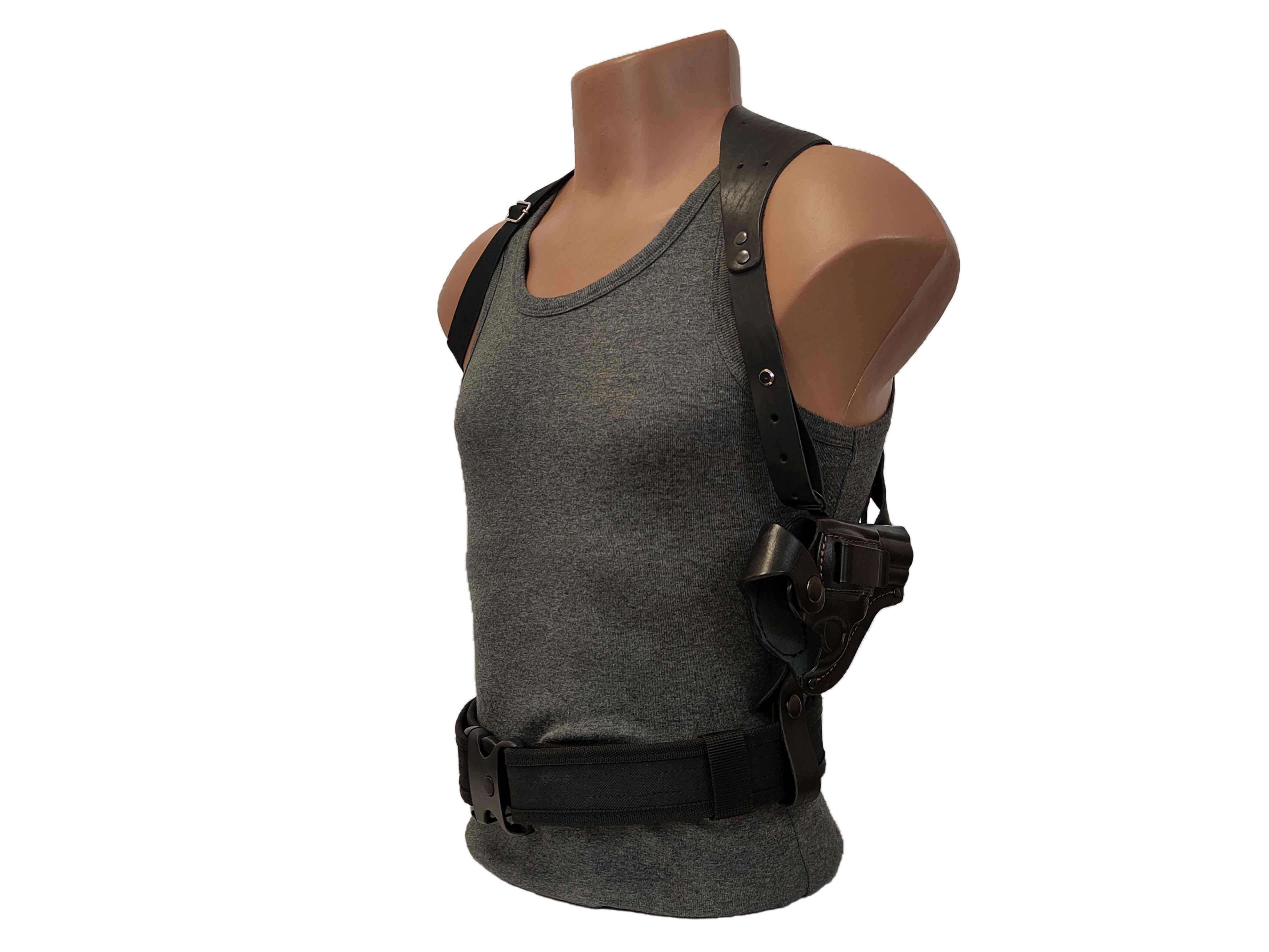 Кобура оперативная для револьвера 3" формованная кожаная со скобой Черный (23351)