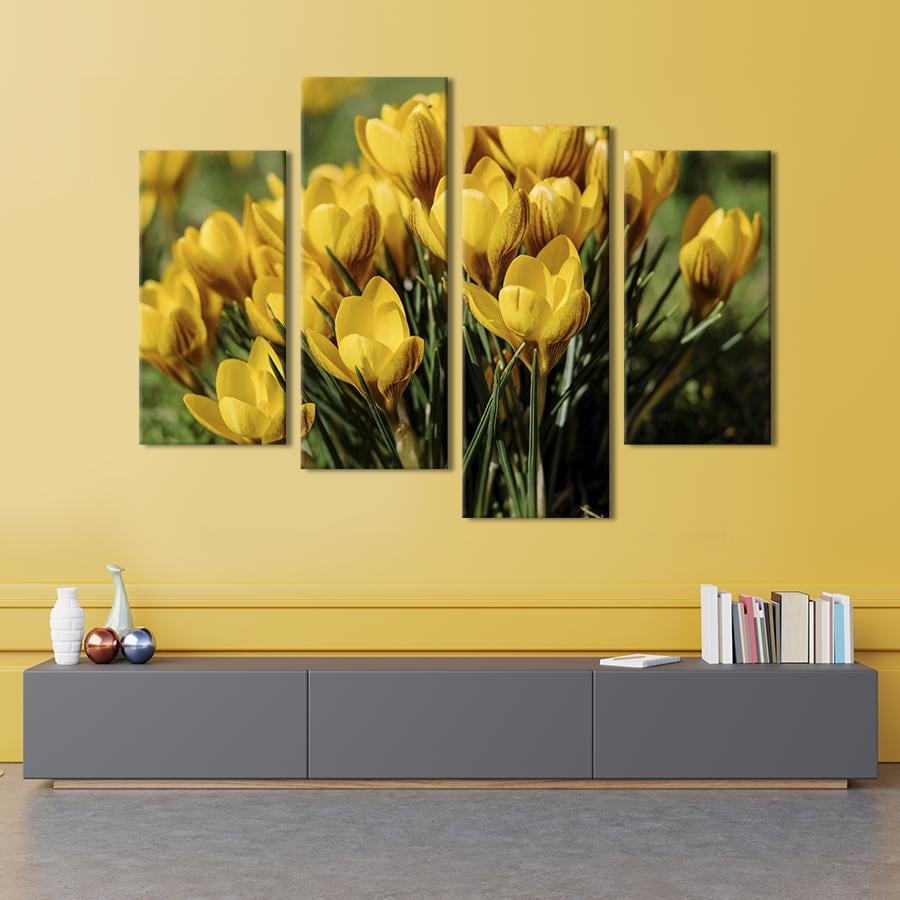 Картина на холсте Утонченные жёлтые крокусы 149x106 см (796-42)