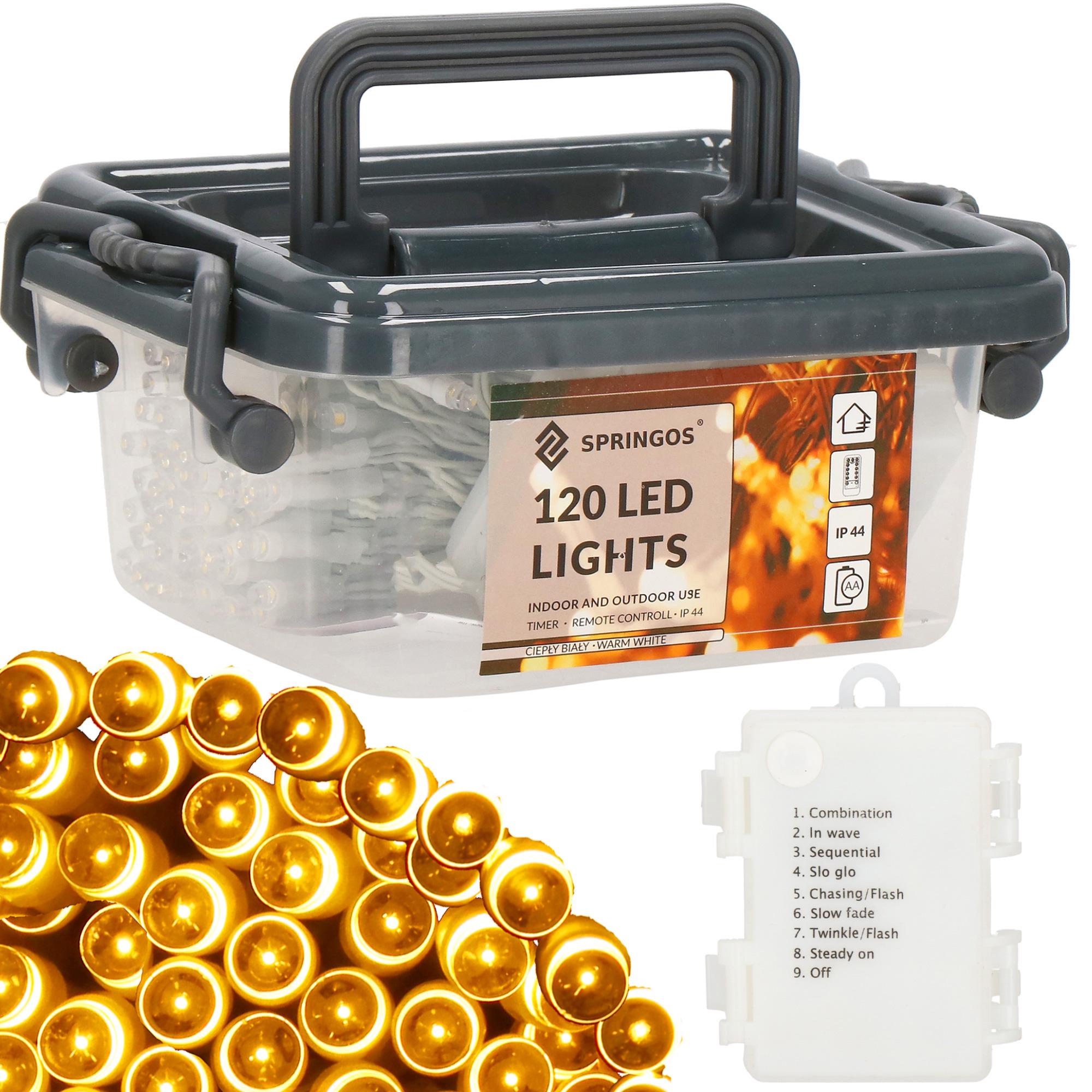 Гірлянда на батарейках Springos 120 LED 9 м Warm white (CL0171) - фото 6 Гірлянда на батарейках Springos 120 LED 9 м Warm white (CL0171) - фото 6